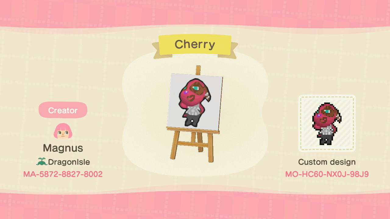 Animal Crossing Design Code: MO-HC60-NX0J-98J9 Cherry Signpost