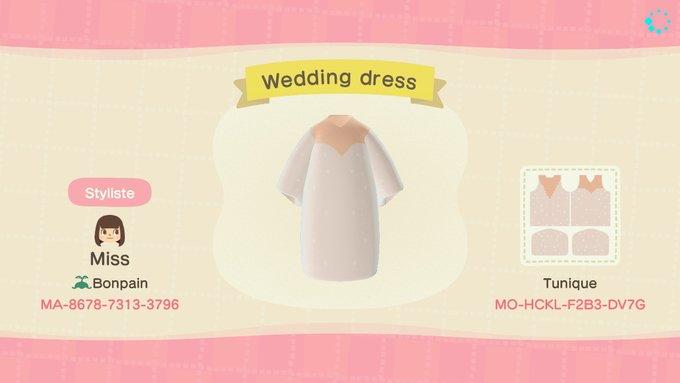 Animal Crossing Design Code: MO-HCKL-F2B3-DV7G Wedding Dress