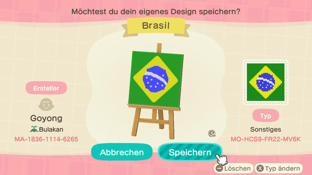 Animal Crossing Design Code: MO-HCS9-FR22-MV6K Brazil