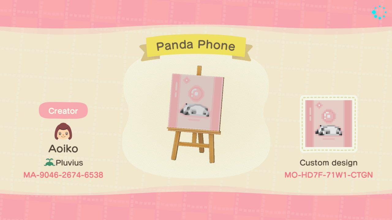 Animal Crossing Design Code: MO-HD7F-71W1-CTGN Panda Phone