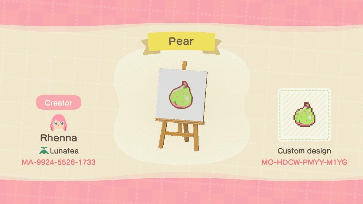 Animal Crossing Design Code: MO-HDCW-PMYY-M1YG Pear
