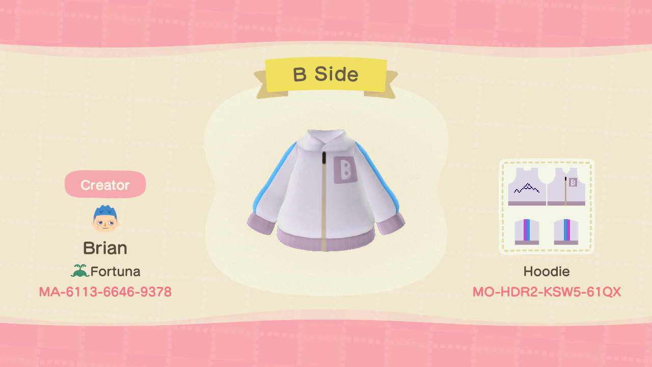 Animal Crossing Design Code: MO-HDR2-KSW5-61QX B Side