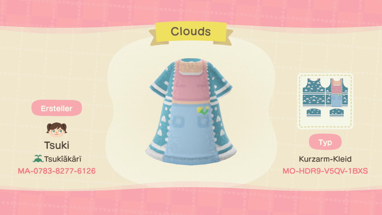 Animal Crossing Design Code: MO-HDR9-V5QV-1BXS Clouds