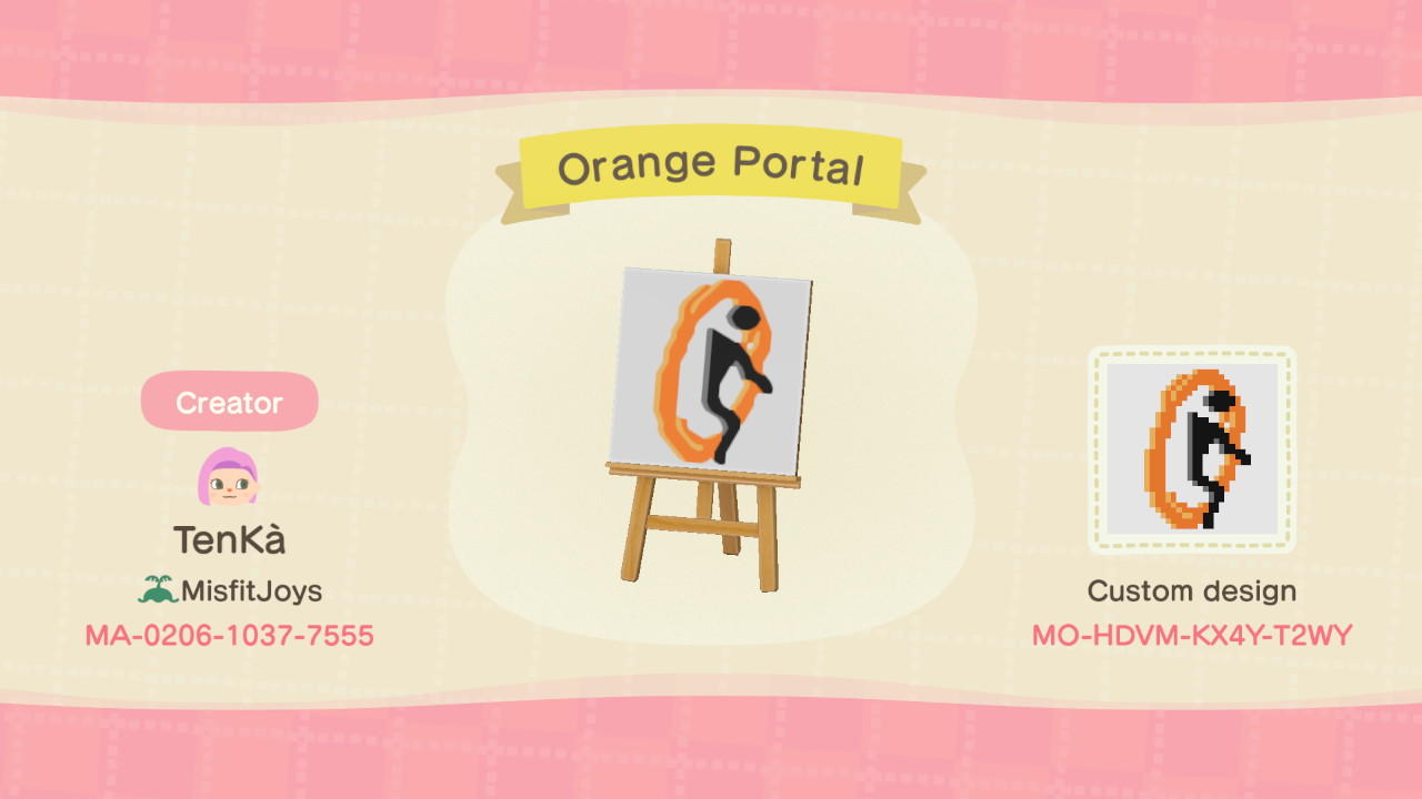 Animal Crossing Design Code: MO-HDVM-KX4Y-T2WY Orange Portal