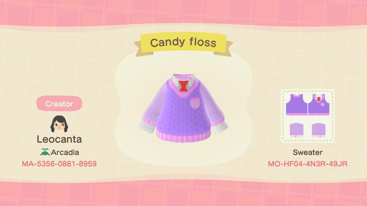 Animal Crossing Design Code: MO-HF04-4N3R-49JR Candy Floss