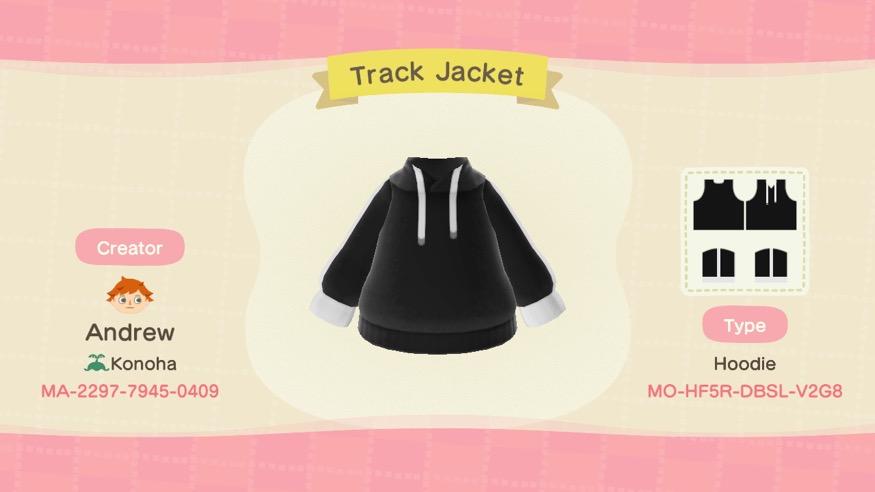 Animal Crossing Design Code: MO-HF5R-DBSL-V2G8 Track Jacket
