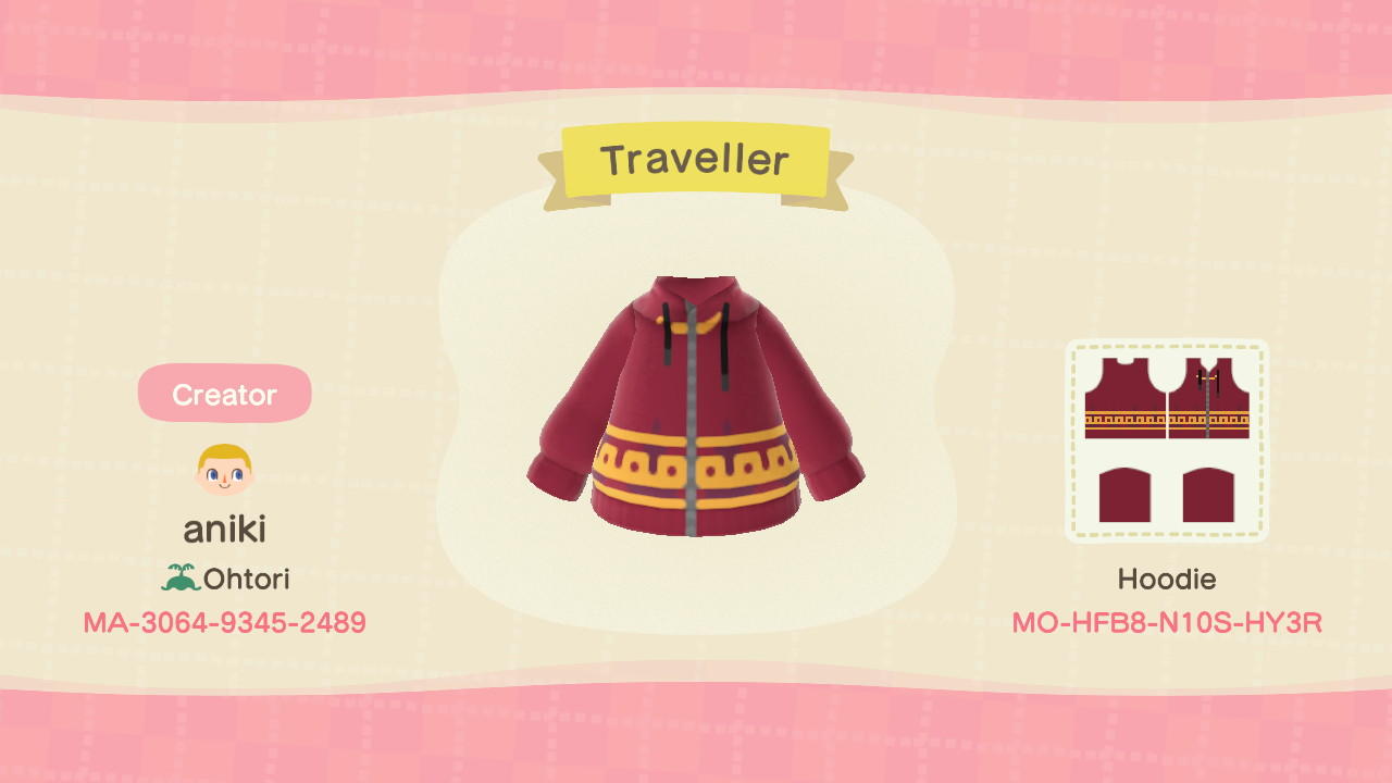 Animal Crossing Design Code: MO-HFB8-N10S-HY3R Traveller