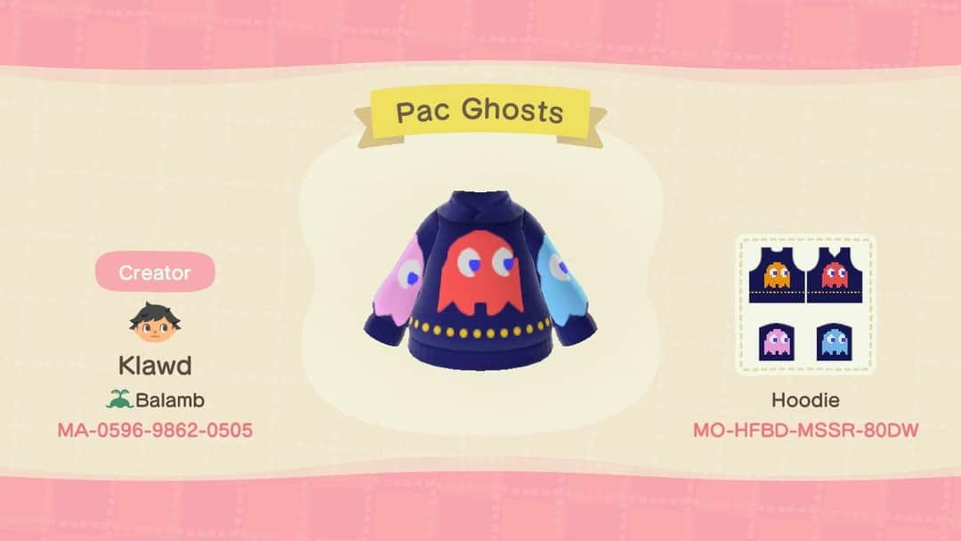 Animal Crossing Design Code: MO-HFBD-MSSR-80DW Pac man ghosts