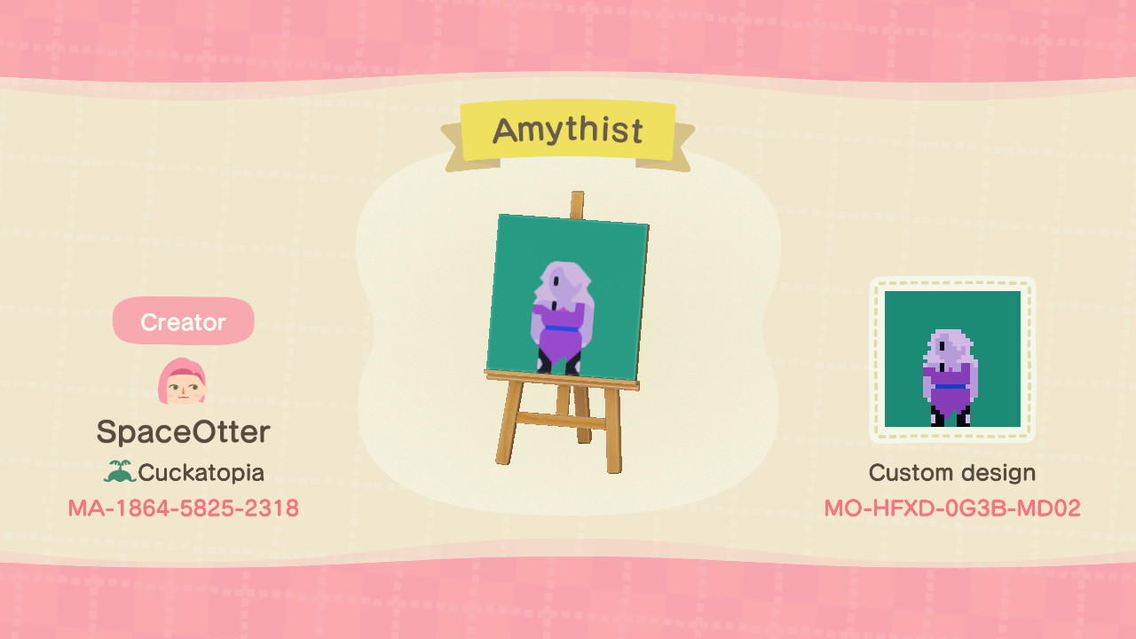 Animal Crossing Design Code: MO-HFXD-0G3B-MD02 Amethyst Portrait