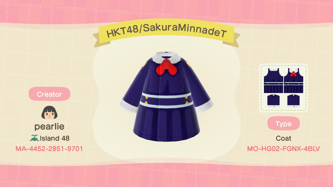 Animal Crossing Design Code: MO-HG02-FGNX-4BLV Sakura,MinnadeTabeta