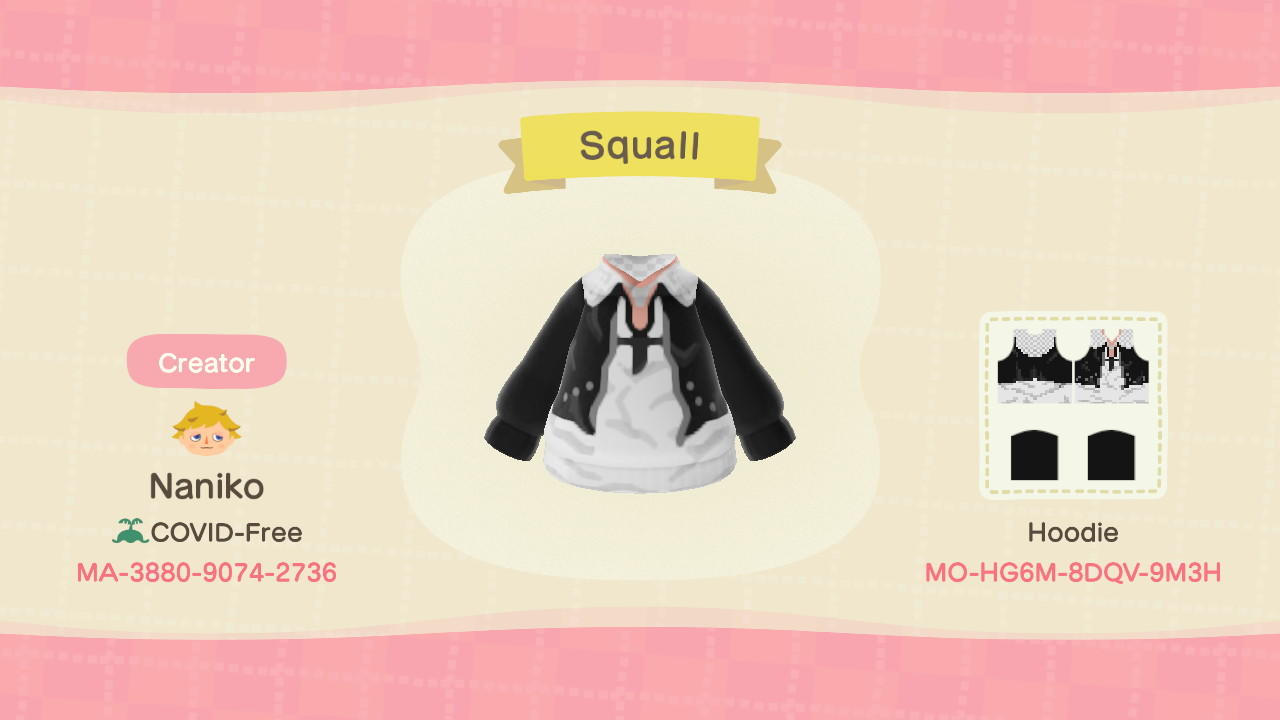 Animal Crossing Design Code: MO-HG6M-8DQV-9M3H Squall Leonhart