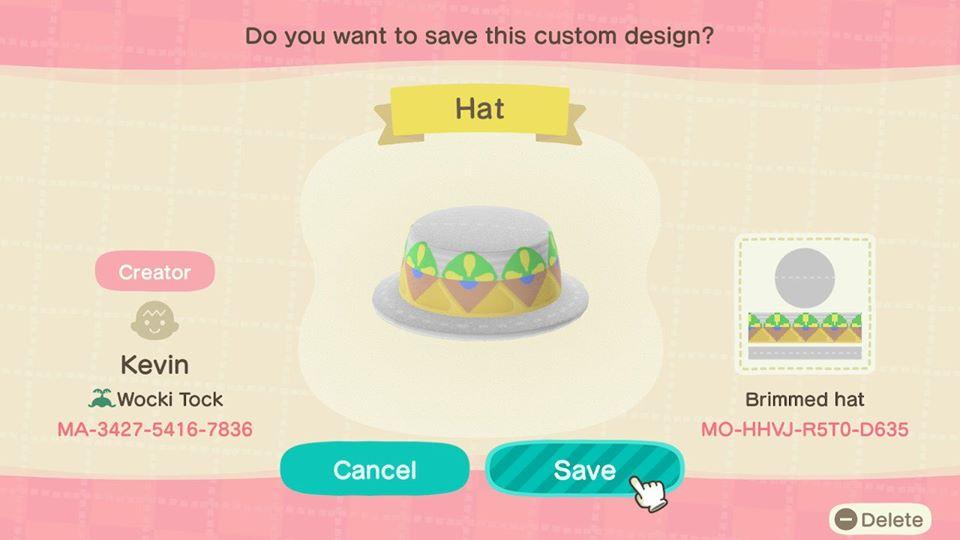 Animal Crossing Design Code: MO-HHVJ-R5T0-D635 Hat