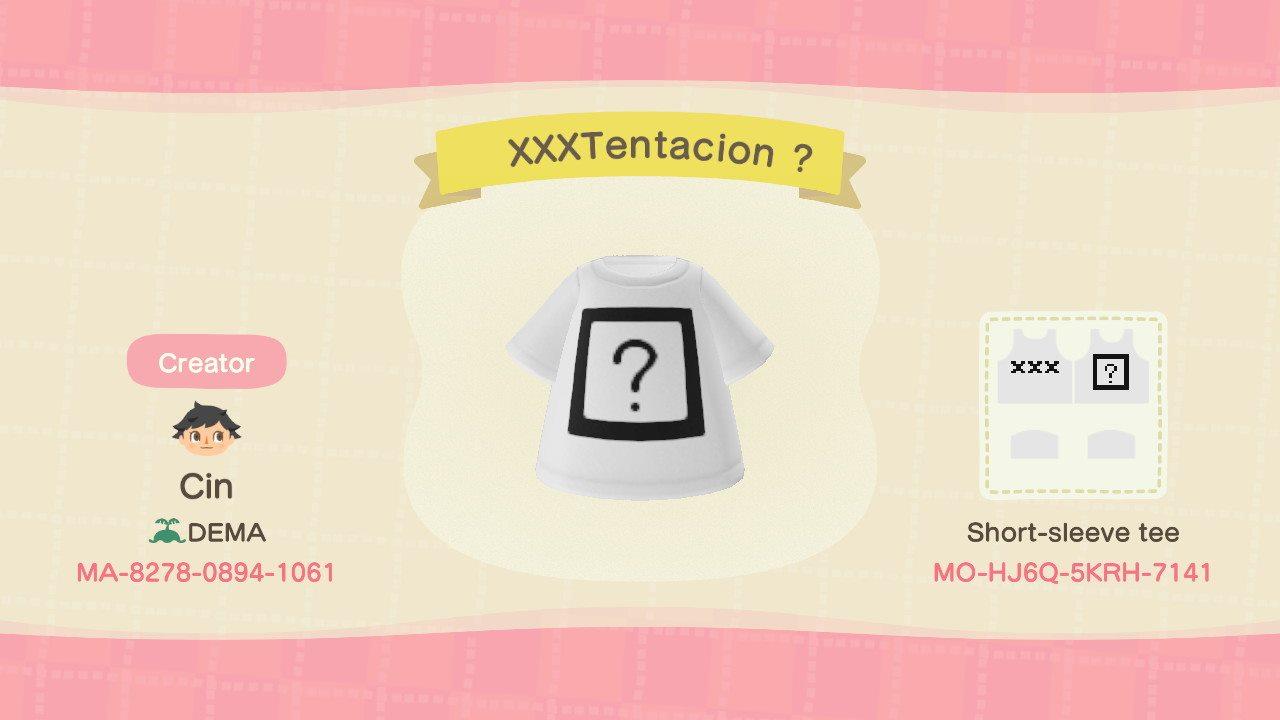 Animal Crossing Design Code: MO-HJ6Q-5KRH-7141 XXXTentacion ?