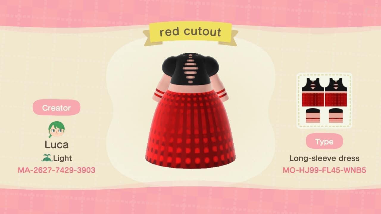 Animal Crossing Design Code: MO-HJ99-FL45-WNB5 Red cutout
