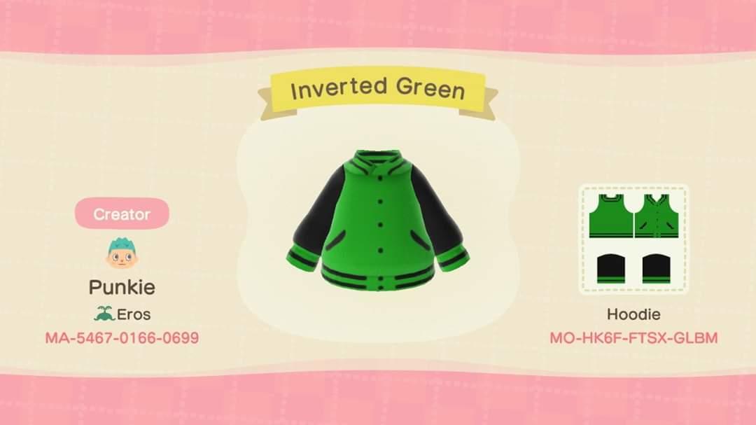 Animal Crossing Design Code: MO-HK6F-FTSX-GLBM Inverted Green