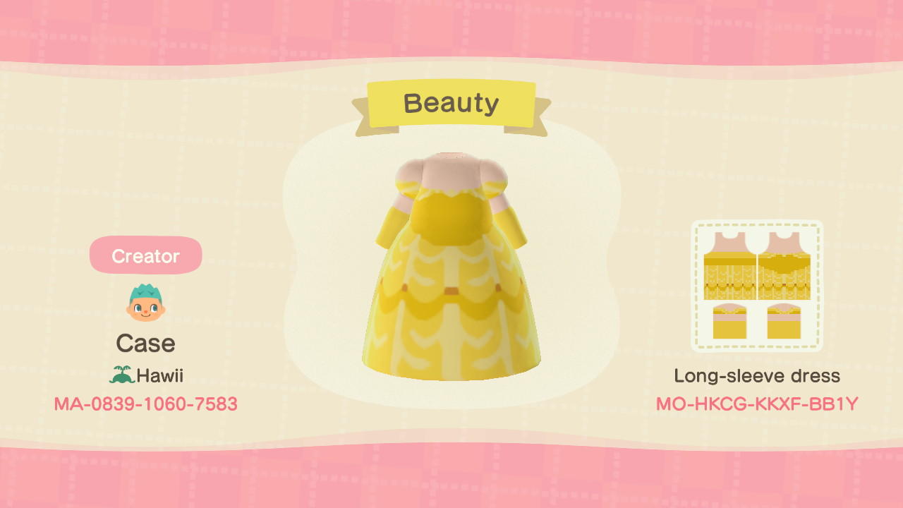 Animal Crossing Design Code: MO-HKCG-KKXF-BB1Y Beauty