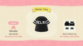 Animal Crossing Design Code: MO-HMG8-JQV0-DKQ9 Relax Tee