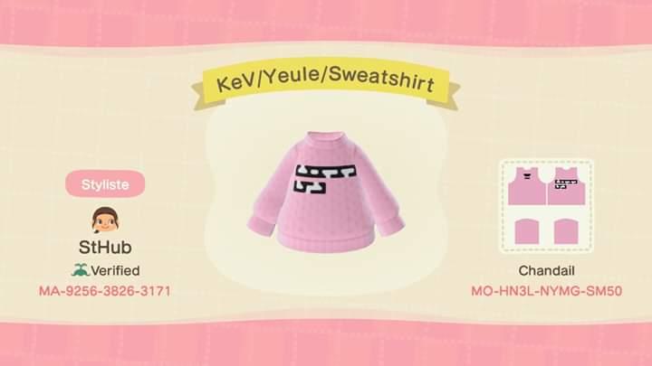 Animal Crossing Design Code: MO-HN3L-NYMG-SM50 KeV/Yeule/Sweatshirt