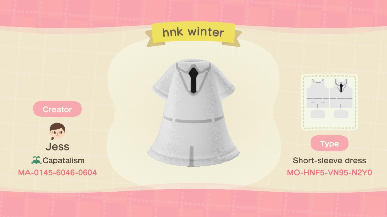 Animal Crossing Design Code: MO-HNF5-VN95-N2Y0 hnk winter