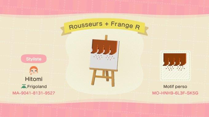 Animal Crossing Design Code: MO-HNH9-6L3F-SK5G Freckles + Bangs R