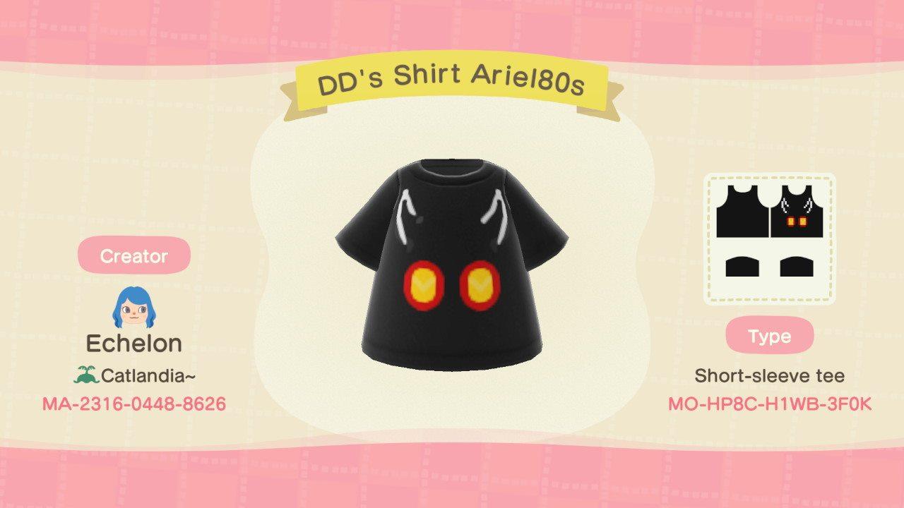 Animal Crossing Design Code: MO-HP8C-H1WB-3F0K DD's Shirt Ariel80s