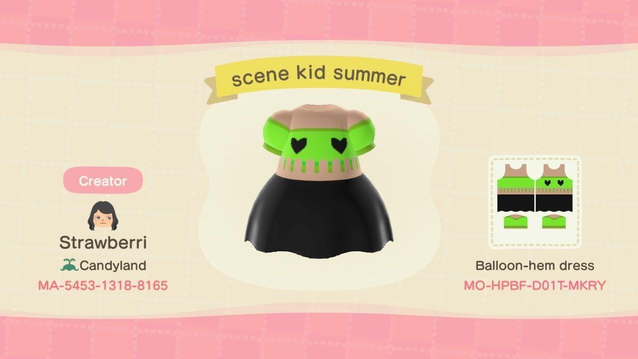 Animal Crossing Design Code: MO-HPBF-D01T-MKRY Scene kid summer 3