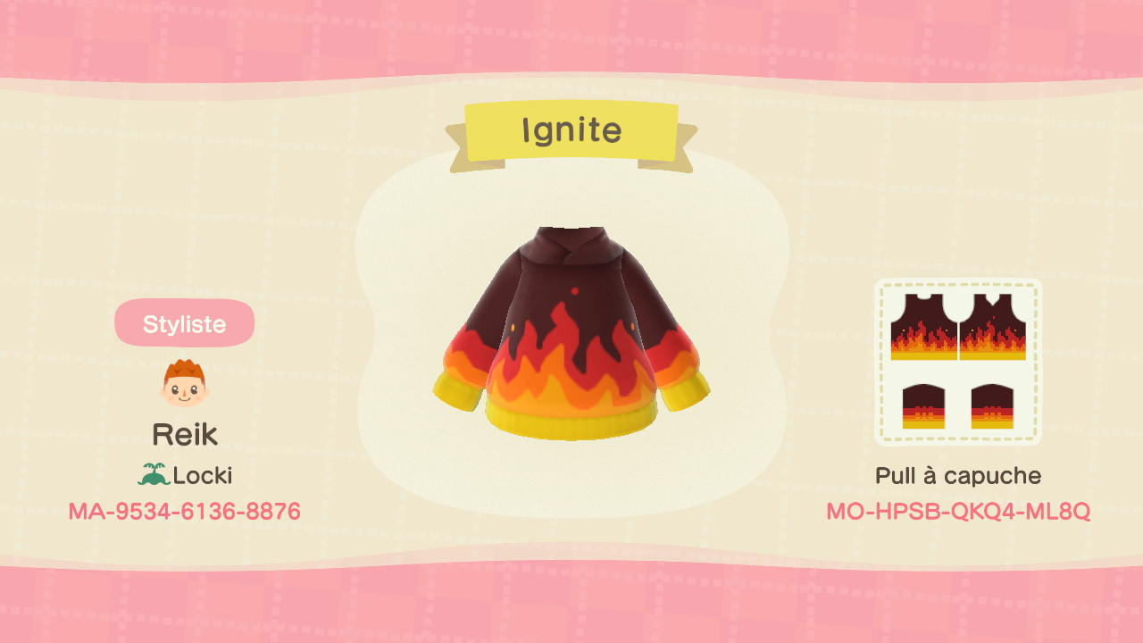 Animal Crossing Design Code: MO-HPSB-QKQ4-ML8Q Ignite