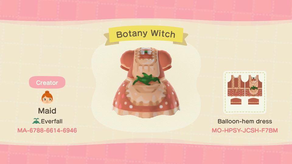 Animal Crossing Design Code: MO-HPSY-JCSH-F7BM Botany Witch