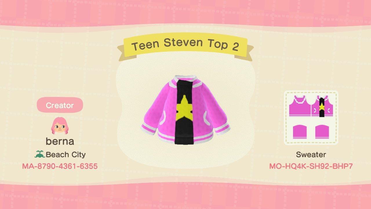 Animal Crossing Design Code: MO-HQ4K-SH92-BHP7 Teen Steven Top 2