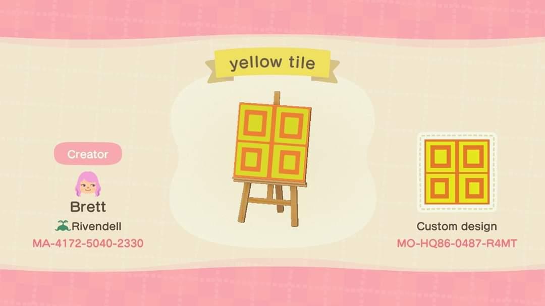 Animal Crossing Design Code: MO-HQ86-0487-R4MT Yellow orange floor