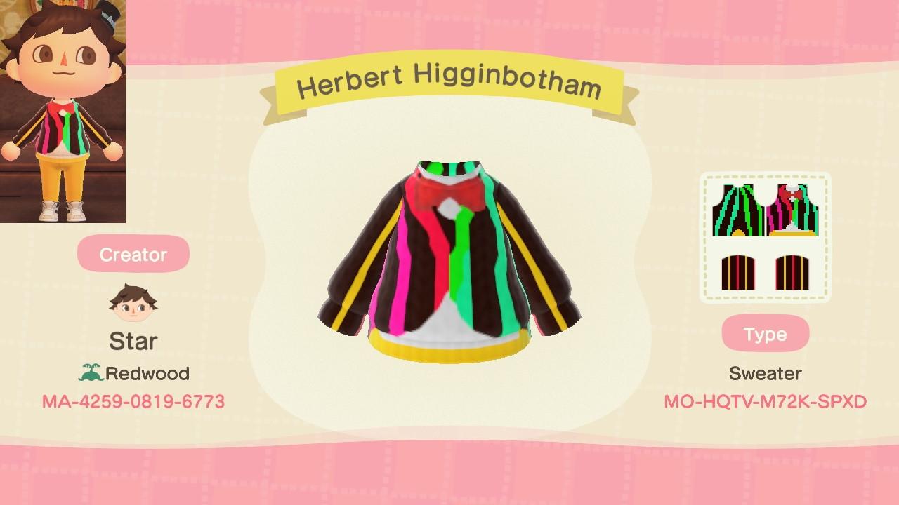 Animal Crossing Design Code: MO-HQTV-M72K-SPXD Herbert Higginbotham