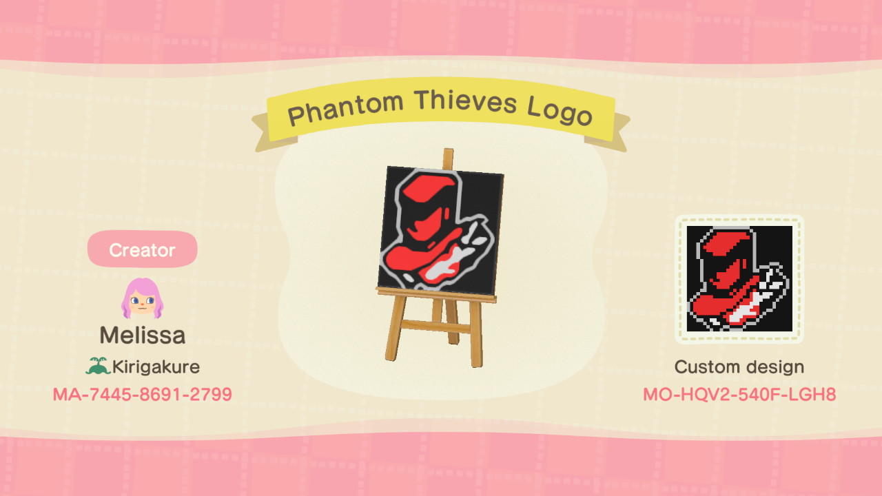 Animal Crossing Design Code: MO-HQV2-540F-LGH8 Phantom Thieves Logo
