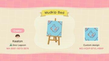 Animal Crossing Design Code: MO-HQVP-87VL-H6KP Mudkip Bed