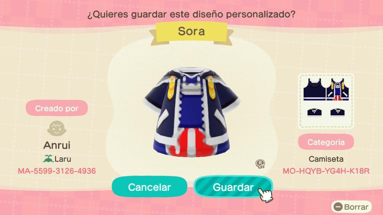 Animal Crossing Design Code: MO-HQYB-YG4H-K18R KH2 - Sora