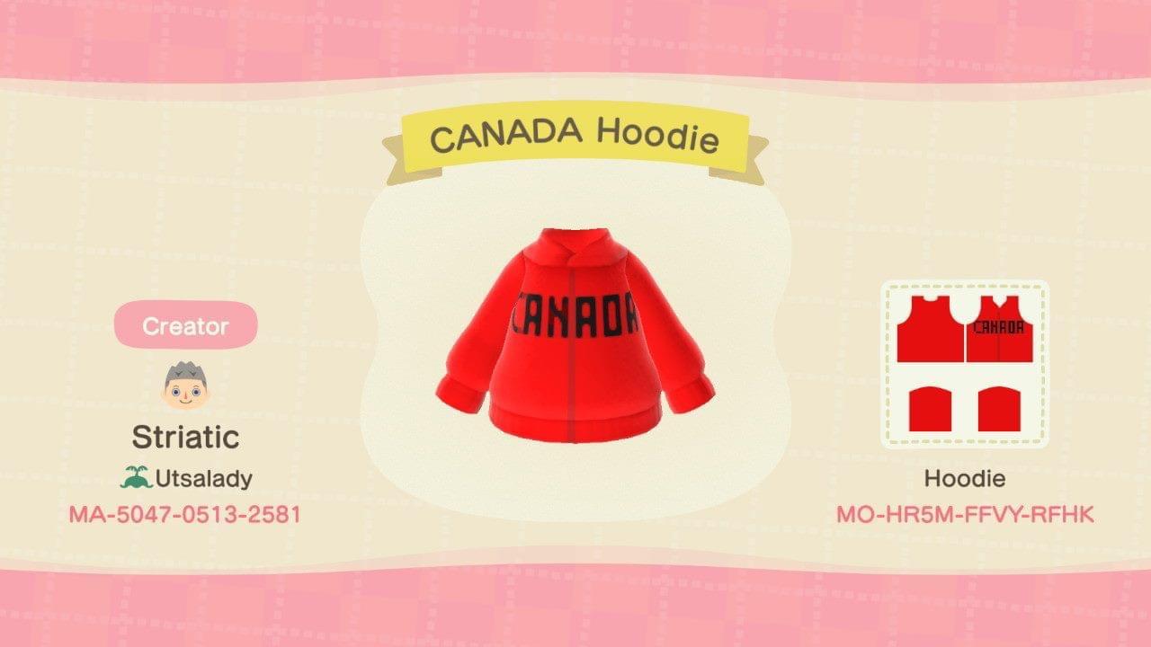Animal Crossing Design Code: MO-HR5M-FFVY-RFHK Canada Black Letters