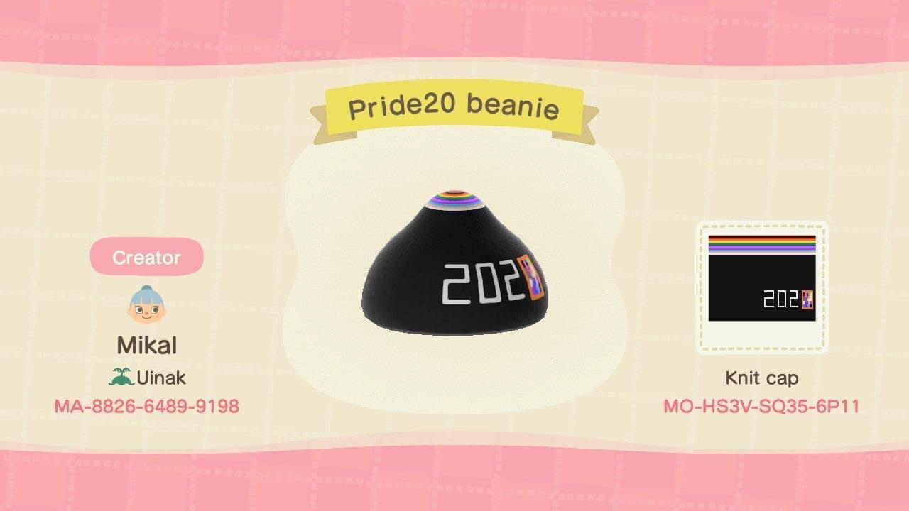 Animal Crossing Design Code: MO-HS3V-SQ35-6P11 Pride20 beanie