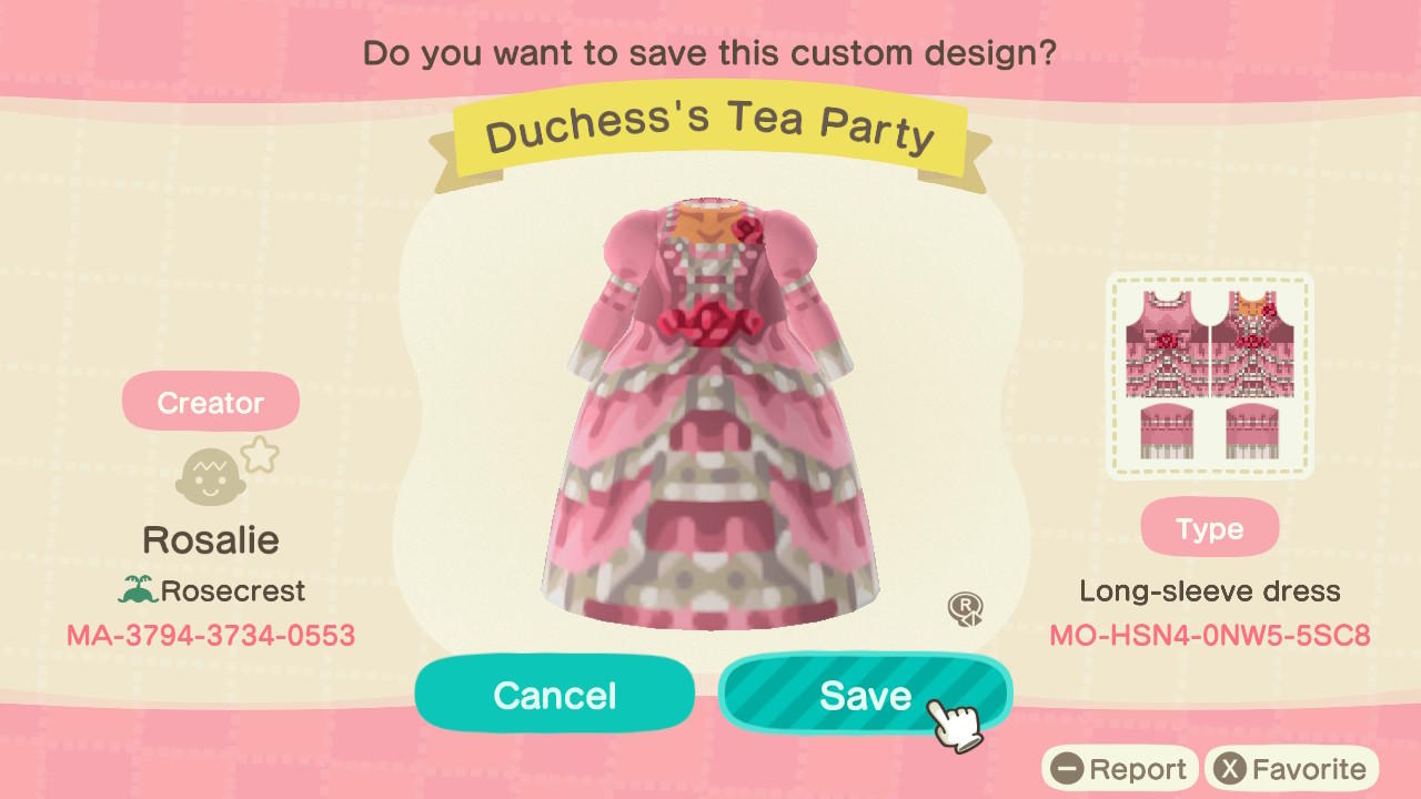 Animal Crossing Design Code: MO-HSN4-0NW5-5SC8 Duchess’ Tea Party
