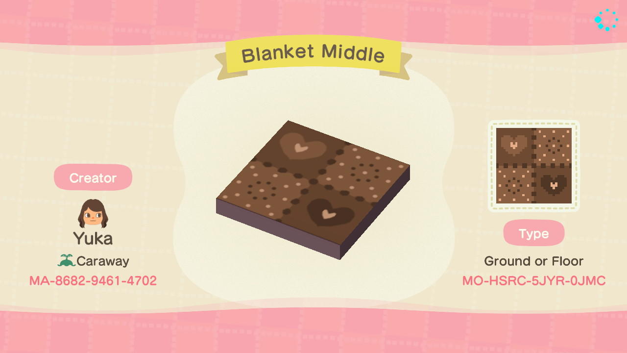 Animal Crossing Design Code: MO-HSRC-5JYR-0JMC Blanket Middle