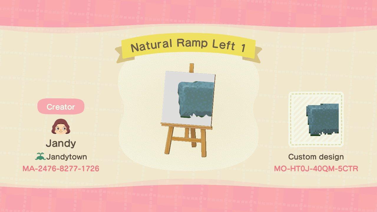 Animal Crossing Design Code: MO-HT0J-40QM-5CTR Natural Ramp Left 1