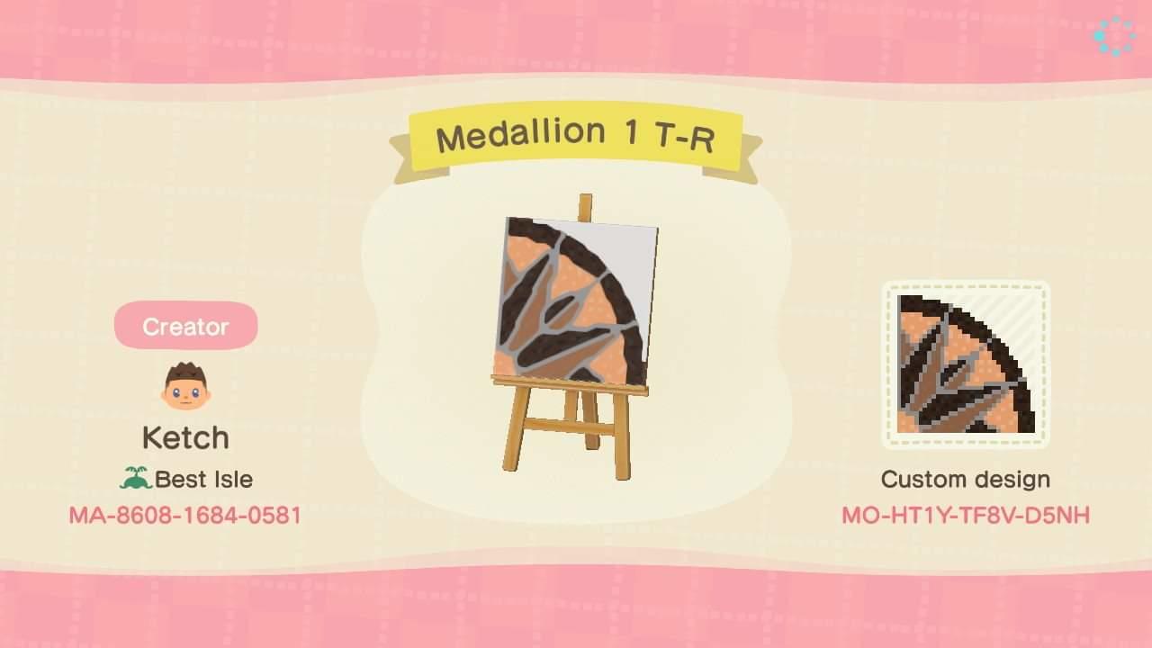 Animal Crossing Design Code: MO-HT1Y-TF8V-D5NH Medallion 1 T-R