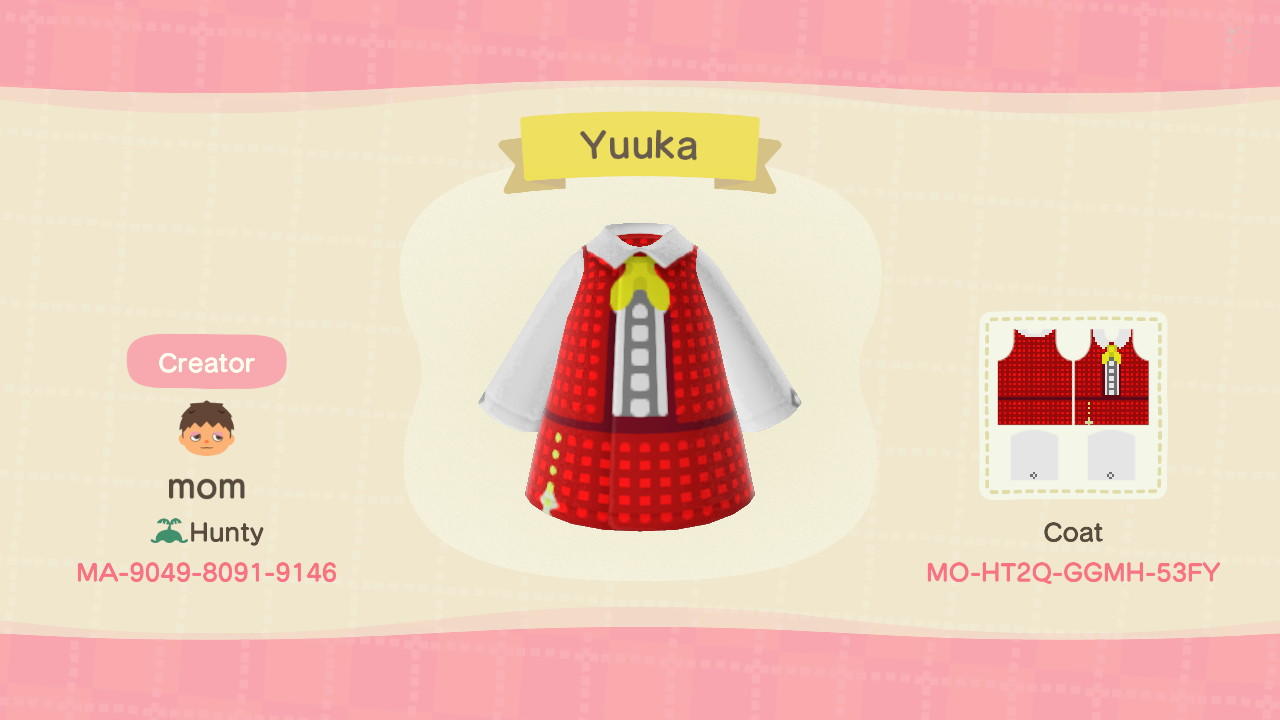 Animal Crossing Design Code: MO-HT2Q-GGMH-53FY Yuuka Kazami