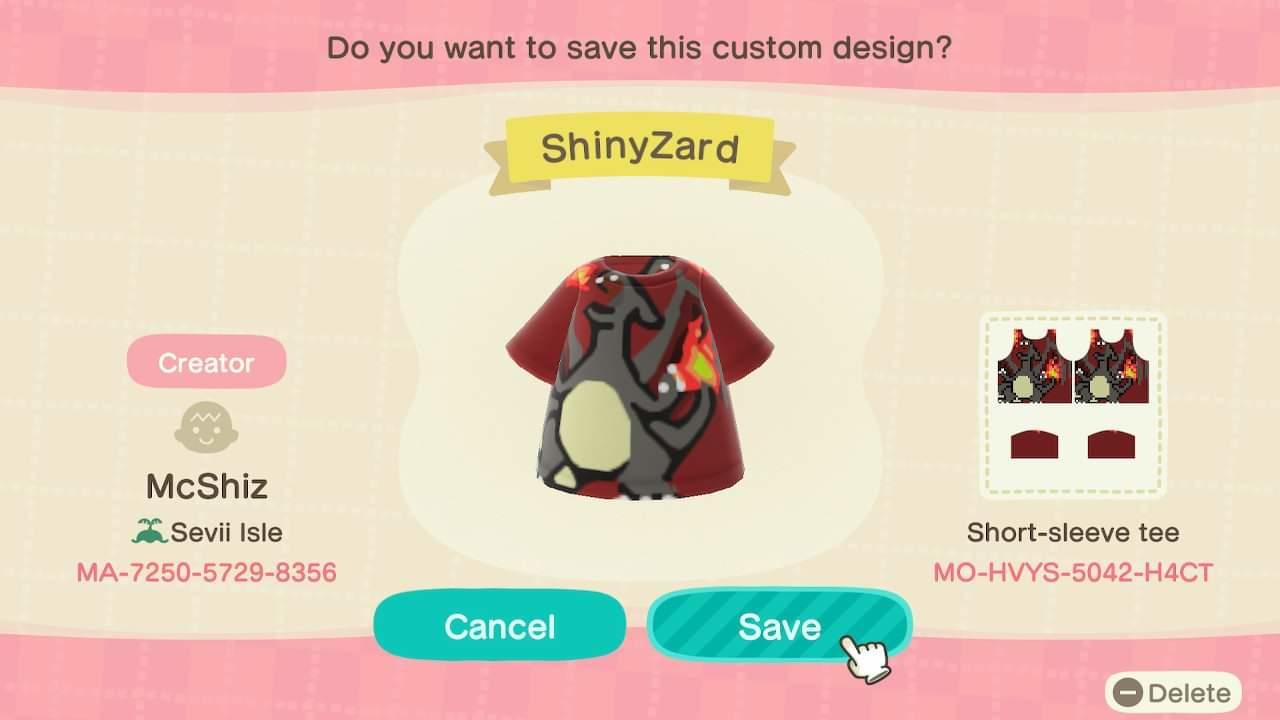 Animal Crossing Design Code: MO-HVYS-5042-H4CT ShinyZard