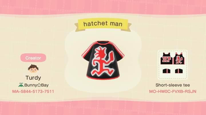 Animal Crossing Design Code: MO-HW0C-FVXB-RSJN Hatchet man