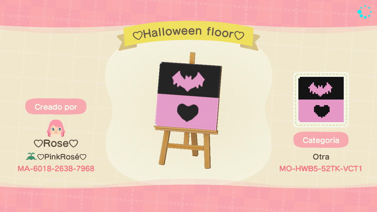 Animal Crossing Design Code: MO-HWB5-52TK-VCT1 Cute Halloween Bat