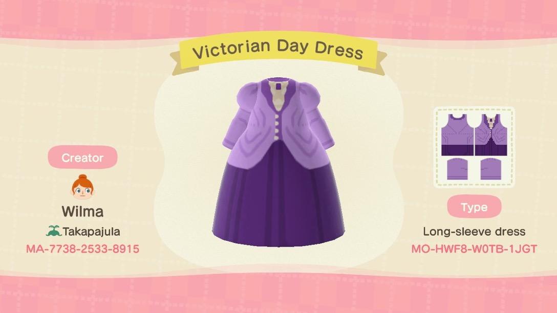 Animal Crossing Design Code: MO-HWF8-W0TB-1JGT Victorian Day Dress