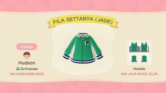 Animal Crossing Design Code: MO-J0JR-6CXD-3CJR FILA Settanta (JADE)
