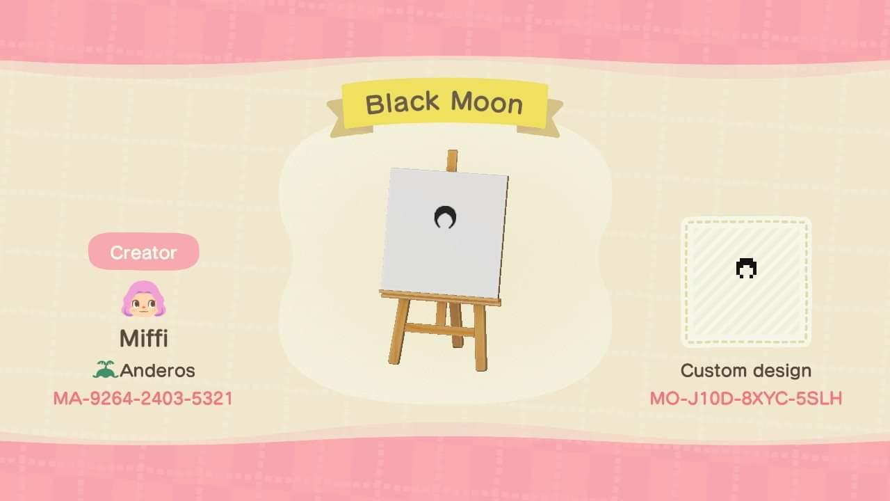Animal Crossing Design Code: MO-J10D-8XYC-5SLH Black Moon