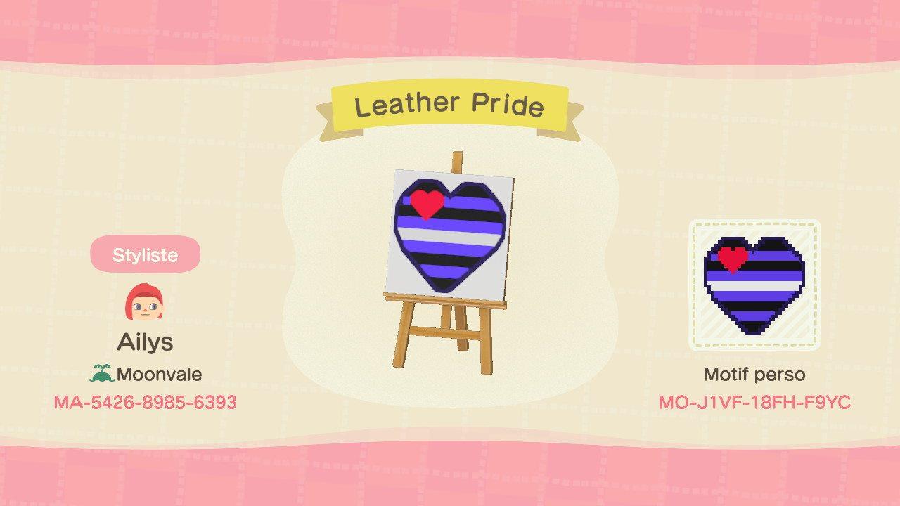 Animal Crossing Design Code: MO-J1VF-18FH-F9YC Leather/BDSM Pride