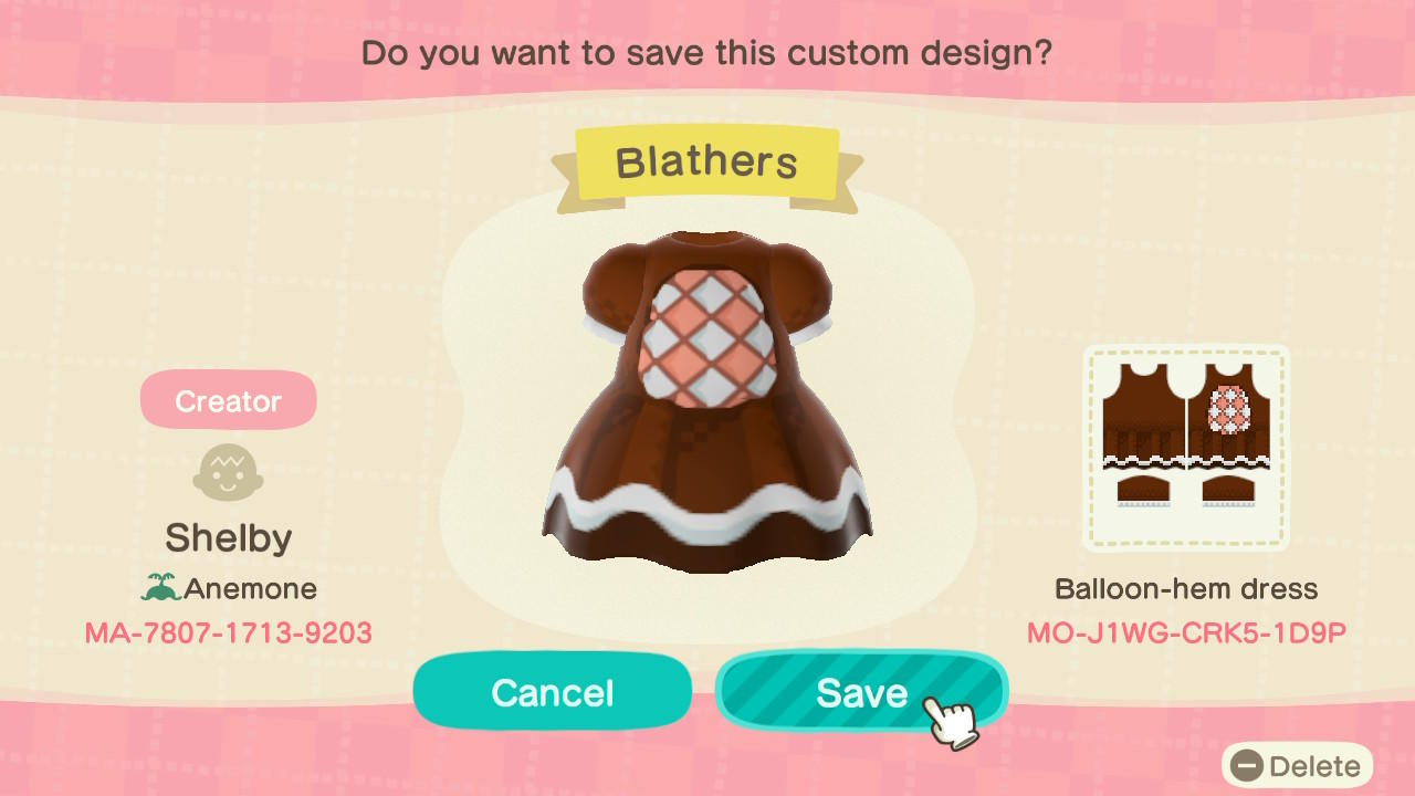 Animal Crossing Design Code: MO-J1WG-CRK5-1D9P Simple Blathers