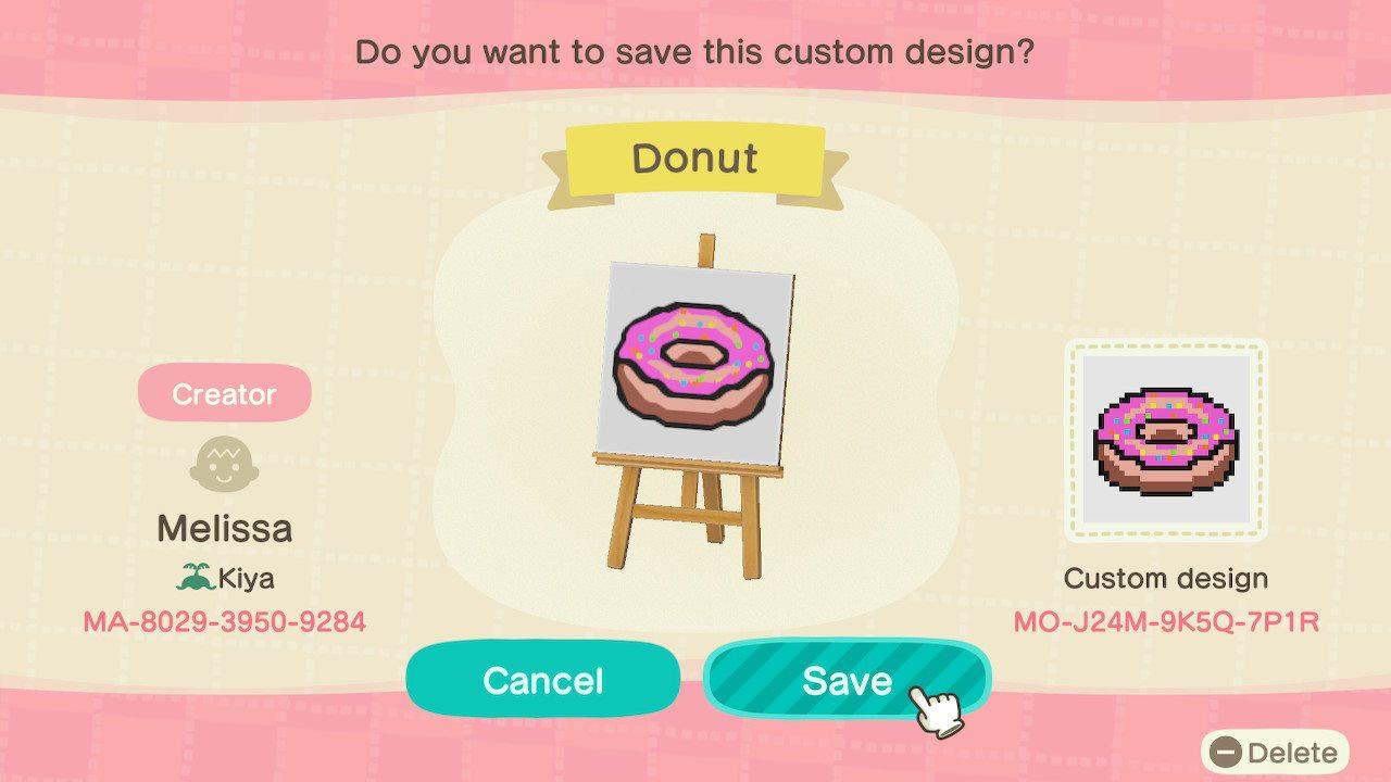 Animal Crossing Design Code: MO-J24M-9K5Q-7P1R Donut